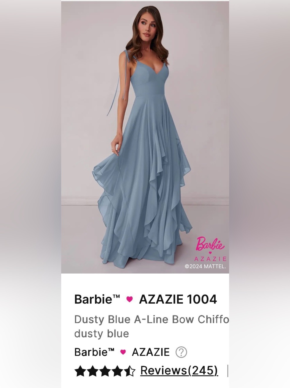 Azazie Dusty Blue High Low Chiffon Dress - Picture 4 of 5
